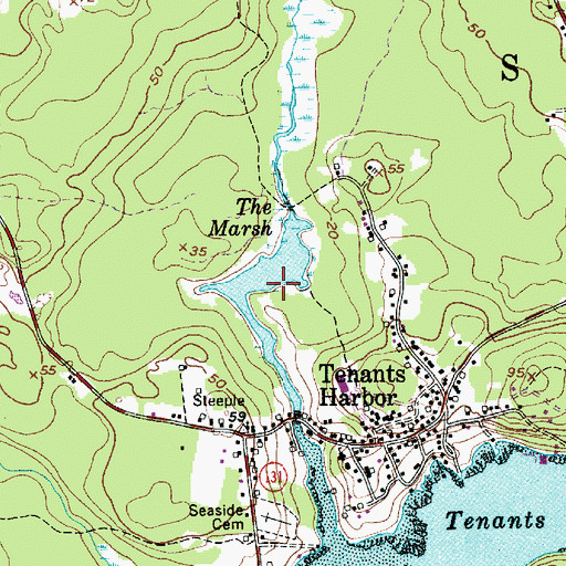 Topographic Map of The Marsh, ME