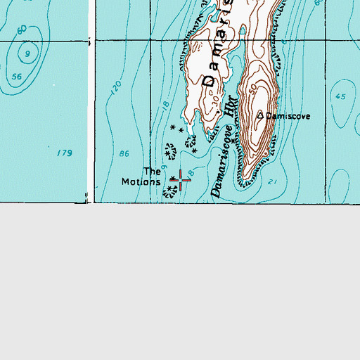 Topographic Map of The Motions, ME