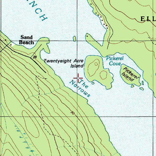 Topographic Map of The Narrows, ME