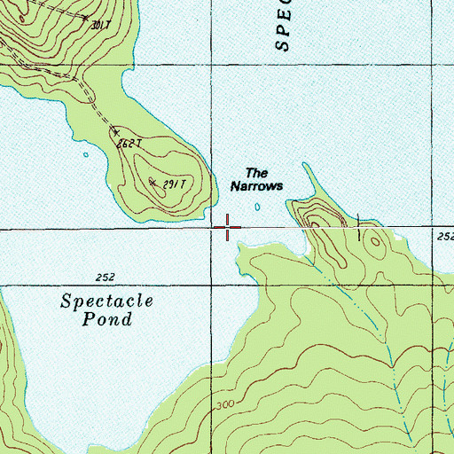 Topographic Map of The Narrows, ME