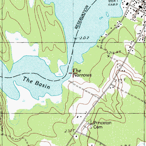 Topographic Map of The Narrows, ME