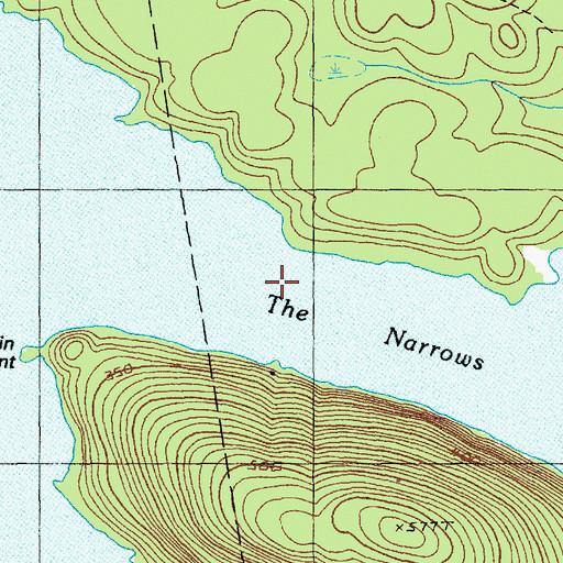 Topographic Map of The Narrows, ME