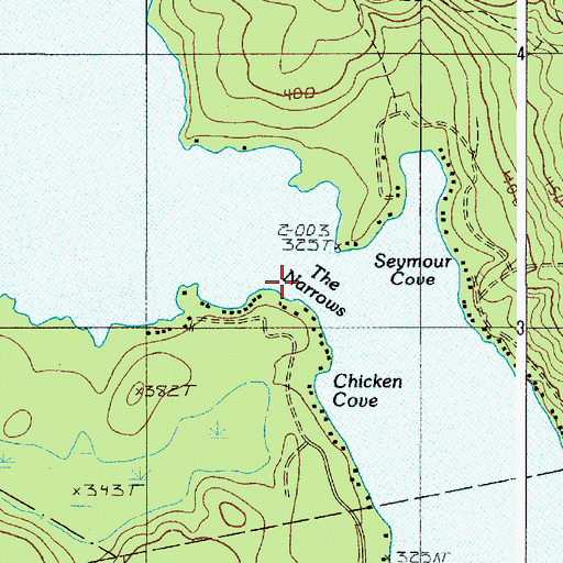 Topographic Map of The Narrows, ME