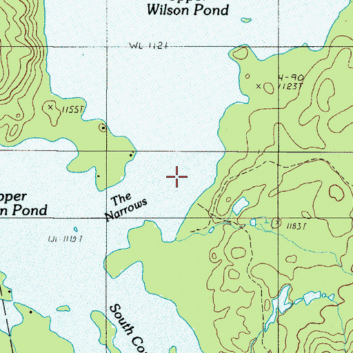 Topographic Map of The Narrows, ME