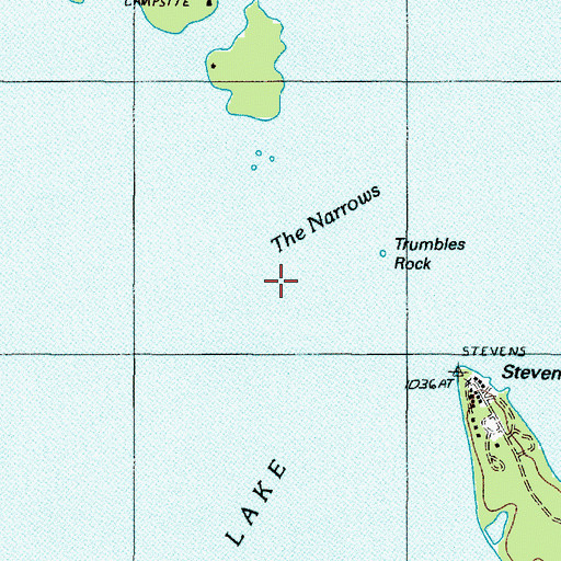 Topographic Map of The Narrows, ME