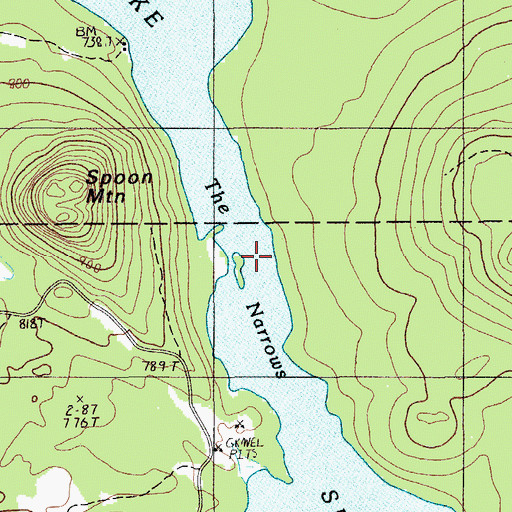 Topographic Map of The Narrows, ME