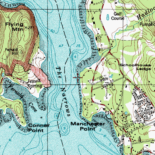 Topographic Map of The Narrows, ME