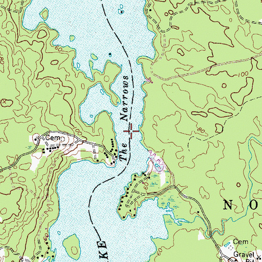 Topographic Map of The Narrows, ME