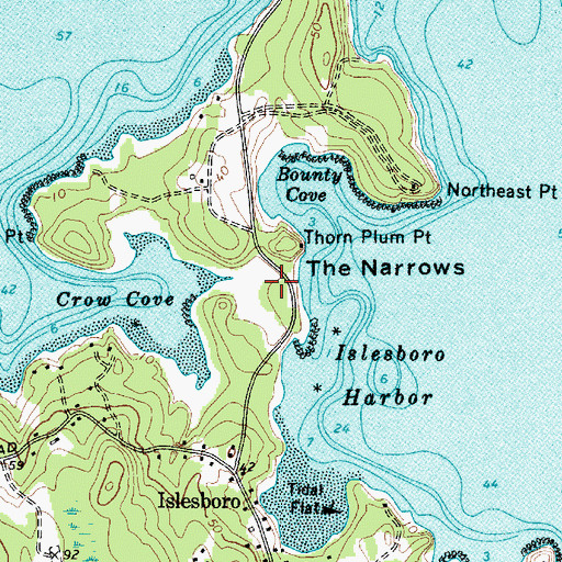 Topographic Map of The Narrows, ME