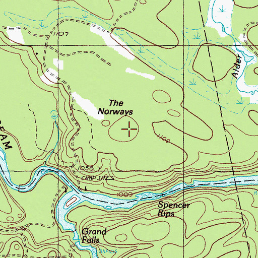 Topographic Map of The Norways, ME