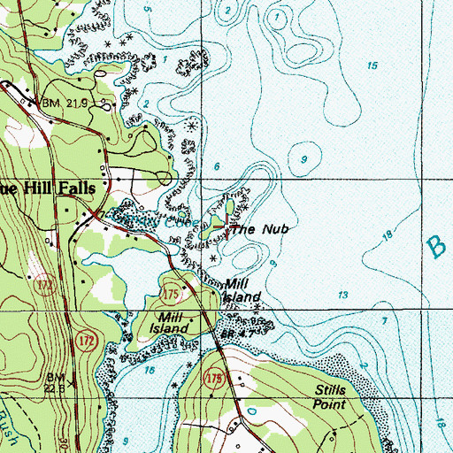 Topographic Map of The Nub, ME