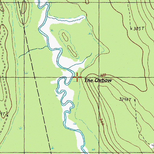 Topographic Map of The Oxbow, ME