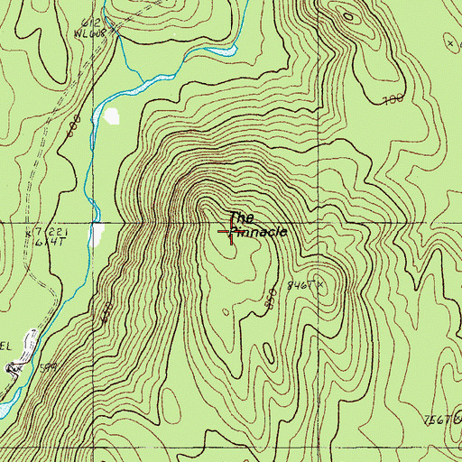 Topographic Map of The Pinnacle, ME