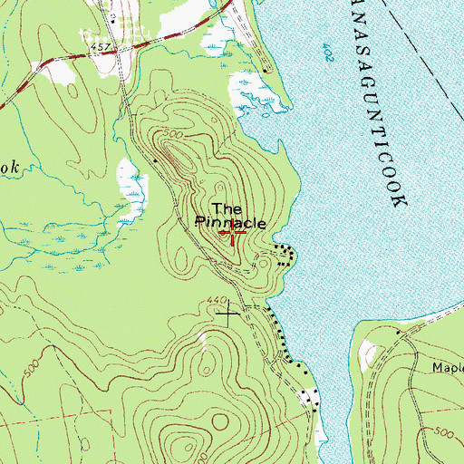Topographic Map of The Pinnacle, ME