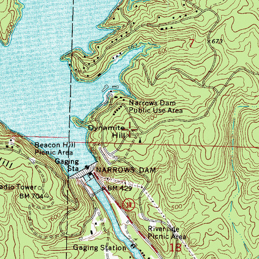 Topographic Map of Dynamite Hill, AR