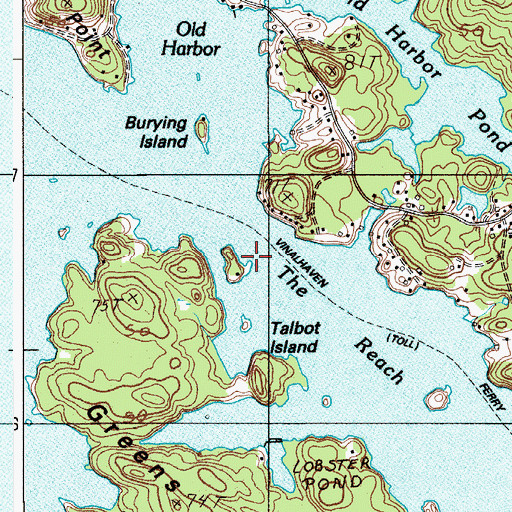 Topographic Map of The Reach, ME