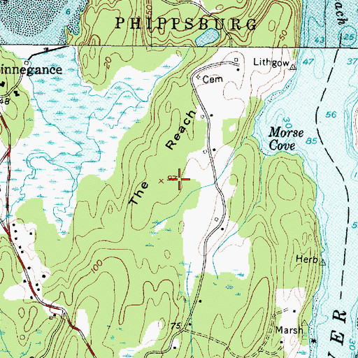 Topographic Map of The Reach, ME