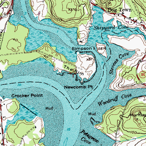 Topographic Map of The Rim, ME