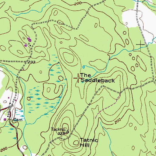 Topographic Map of The Saddleback, ME