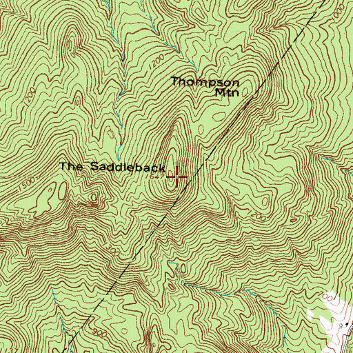Topographic Map of The Saddleback, ME
