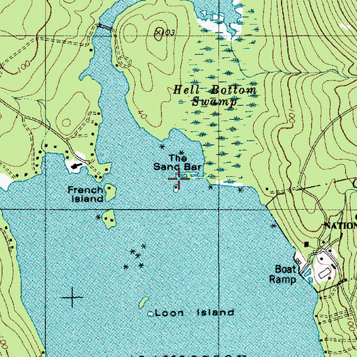 Topographic Map of The Sand Bar, ME