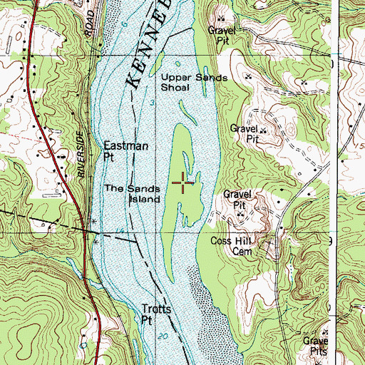 Topographic Map of The Sands Island, ME