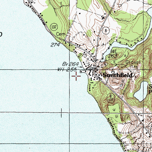 Topographic Map of The Serpentine, ME