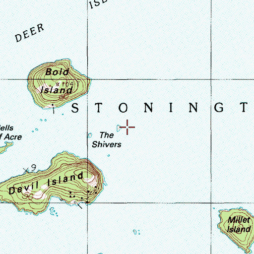 Topographic Map of The Shivers, ME