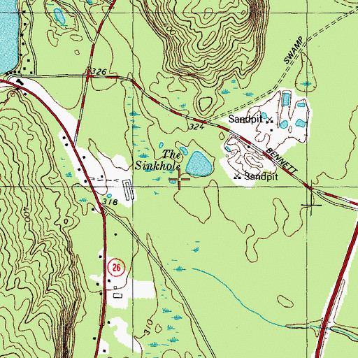 Topographic Map of The Sinkhole, ME