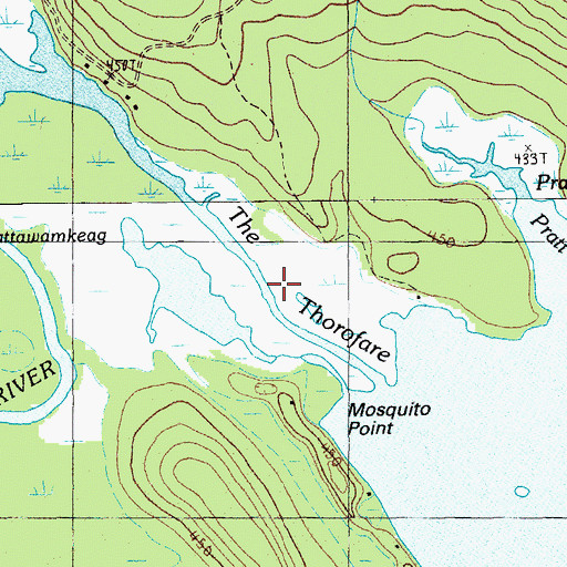 Topographic Map of The Thorofare, ME