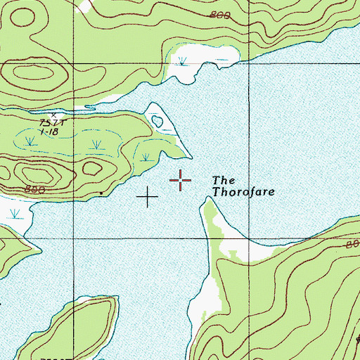 Topographic Map of The Thorofare, ME