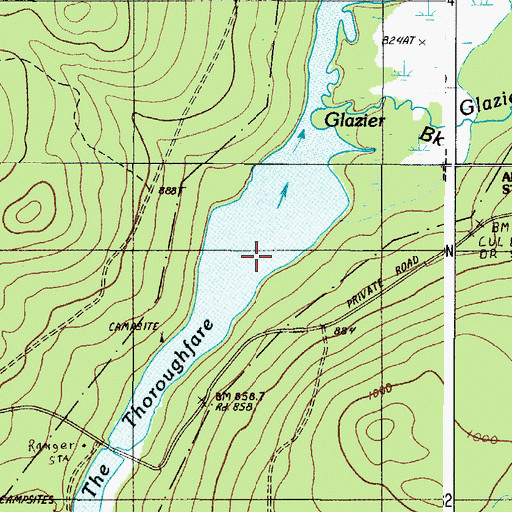 Topographic Map of The Thoroughfare, ME