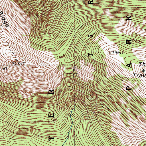 Topographic Map of The Traveler, ME