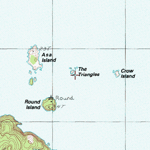 Topographic Map of The Triangles, ME