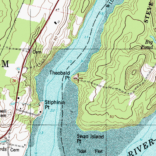 Topographic Map of Theobald Point, ME