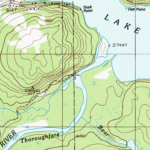 Topographic Map of Thibadeau Brook, ME