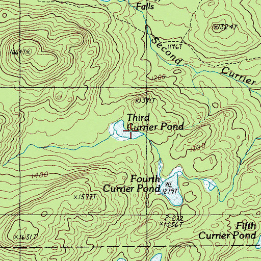 Topographic Map of Third Currier Pond, ME