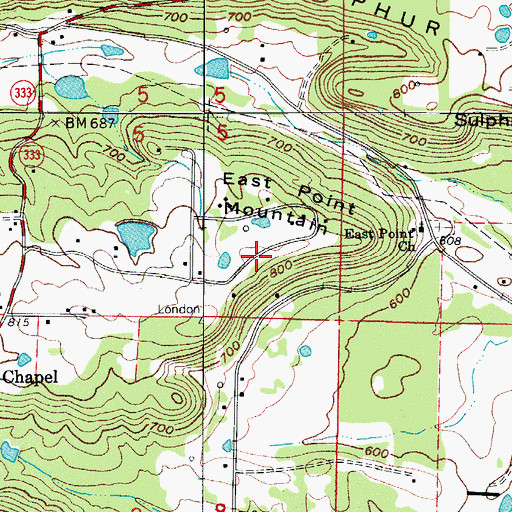 Topographic Map of East Point Mountain, AR