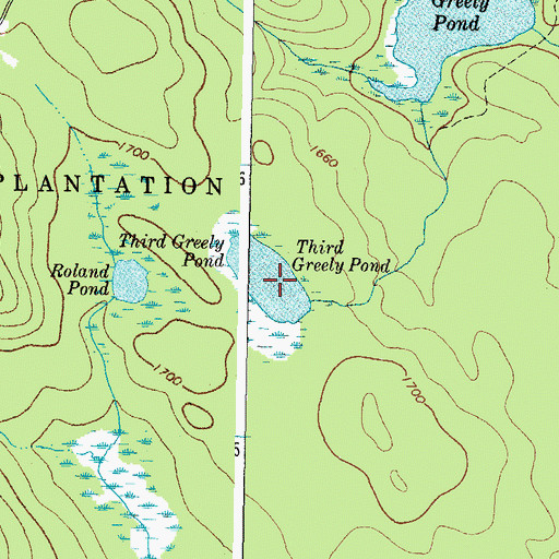Topographic Map of Third Greely Pond, ME