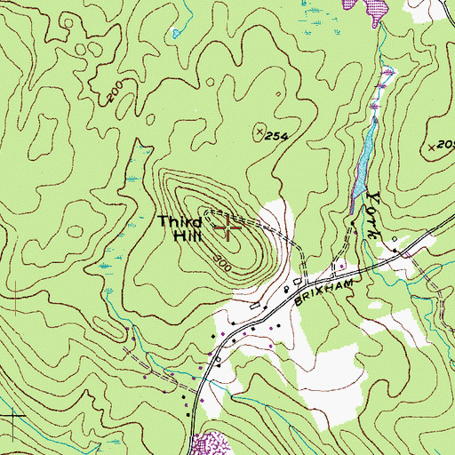 Topographic Map of Third Hill, ME