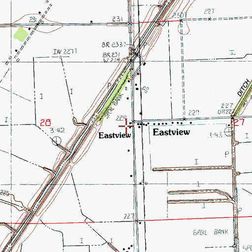 Topographic Map of Eastview, AR