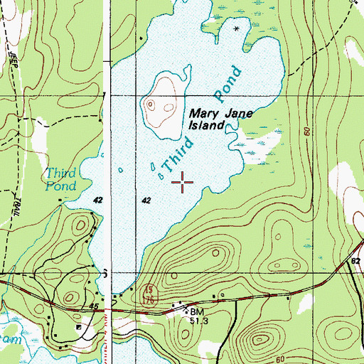 Topographic Map of Third Pond, ME