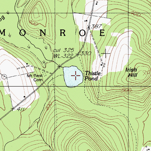 Topographic Map of Thistle Pond, ME