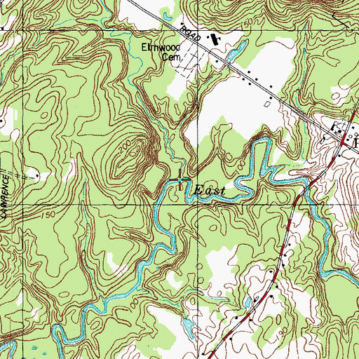 Topographic Map of Thoits Branch, ME