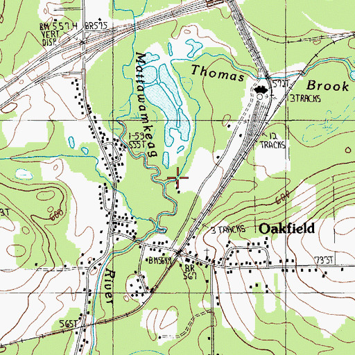 Topographic Map of Thomas Brook, ME