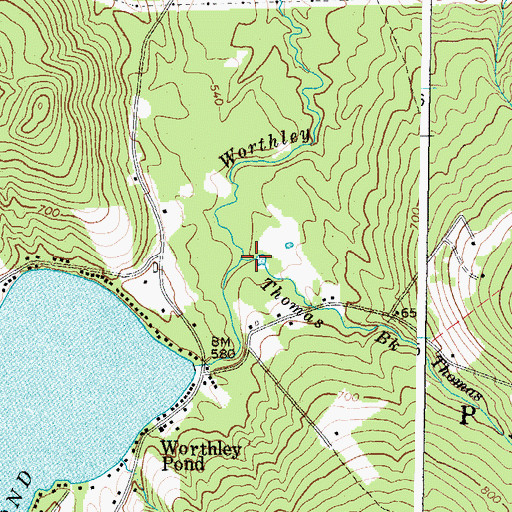 Topographic Map of Thomas Brook, ME