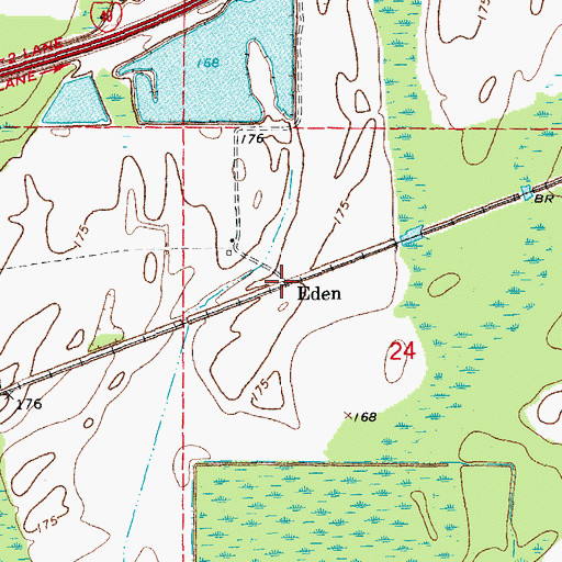 Topographic Map of Eden, AR