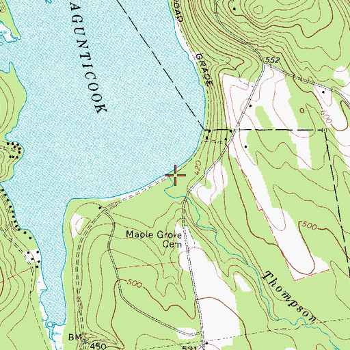 Topographic Map of Thompson Brook, ME