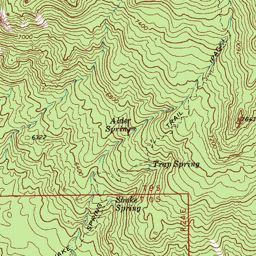 Topographic Map of Alder Spring, AZ