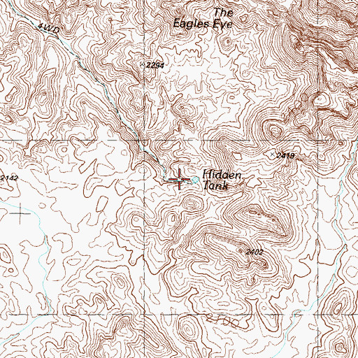 Topographic Map of Hidden Tank, AZ